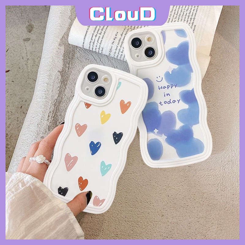 Love Heart Soft Tpu Case Samsung A14 A04s A32 A22 A30s A51 A12 A52 A23 A02s A13 A31 A21s A50s M22 A1 M12 A52s A53 A33 A20 A13 A50 M32 A03s A03 Shockproof Wavy Edge Smiley Cover