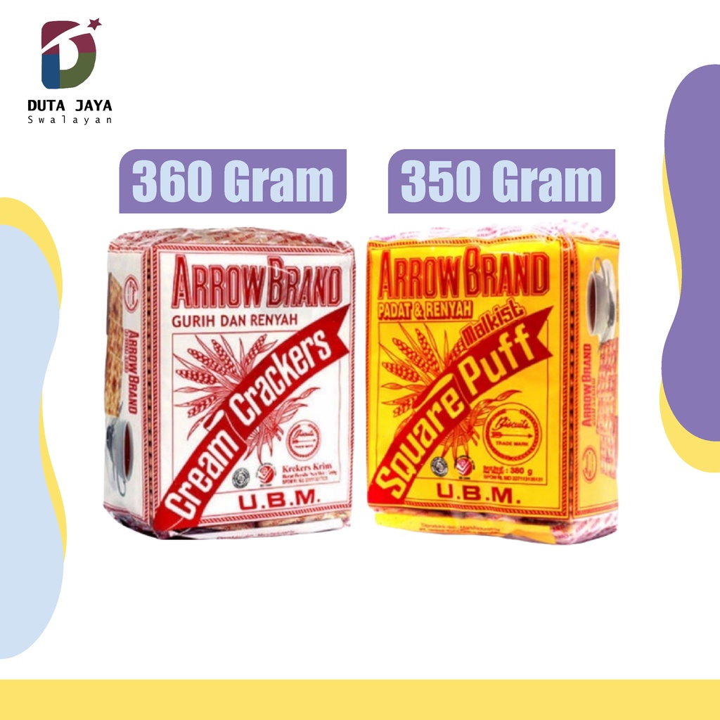 UBM Arrow Brand Square Puff Cream Crackers Malkist Biskuit