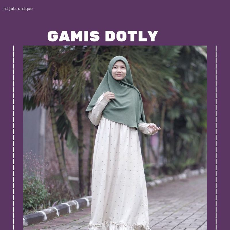 Gamis Dotly by Hijab Alila bahan baby twill