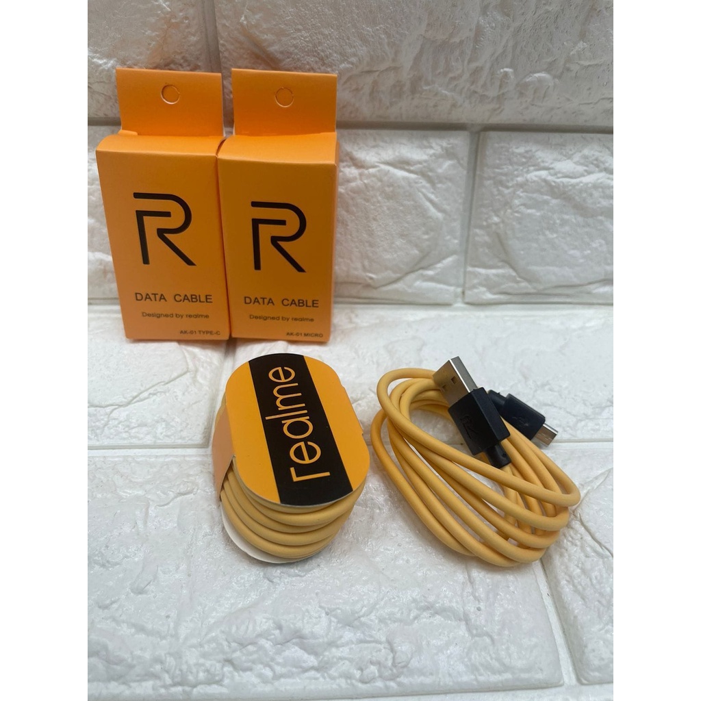 Kabel Data Realme Type C / Micro Usb Cable Fast Charging Warna Kuning 1 Meter kabel charger casan universal