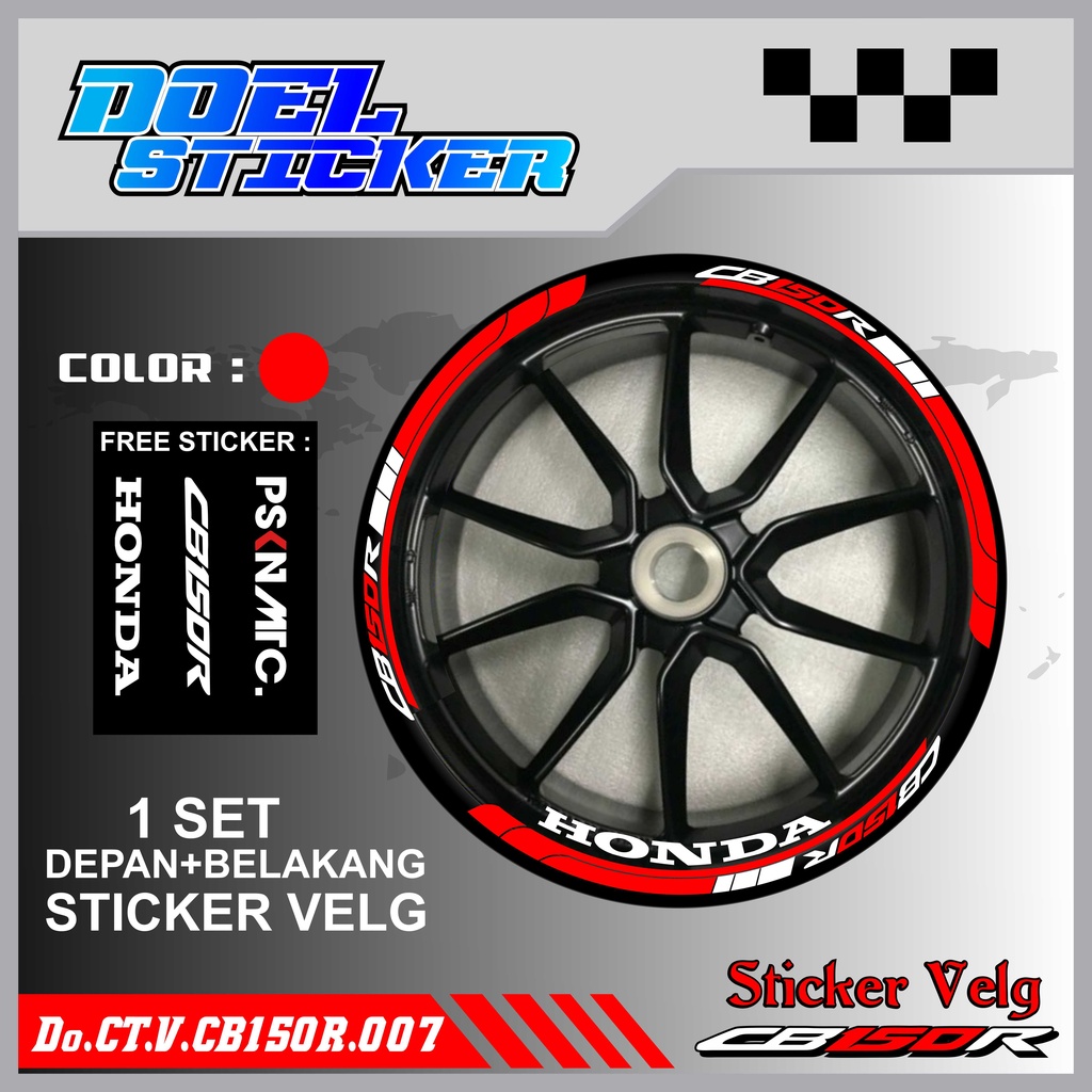 Stiker Cutting Velg CB150R Racing Lis List Variasi Custom CB 150 R Old New Streetfire Set Depan Belakang Doel 007