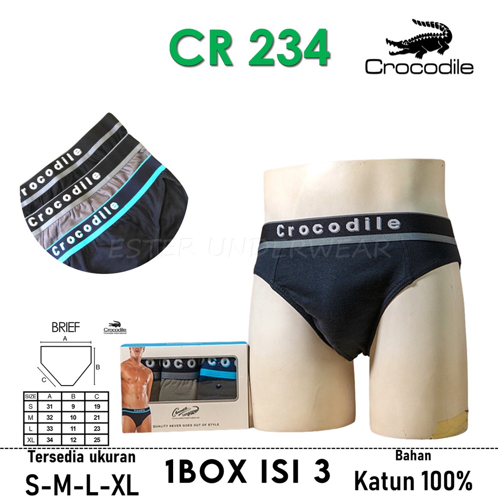 Celana Dalam Pria CROCODILE CR 234 Isi-3 Pcs/Pack