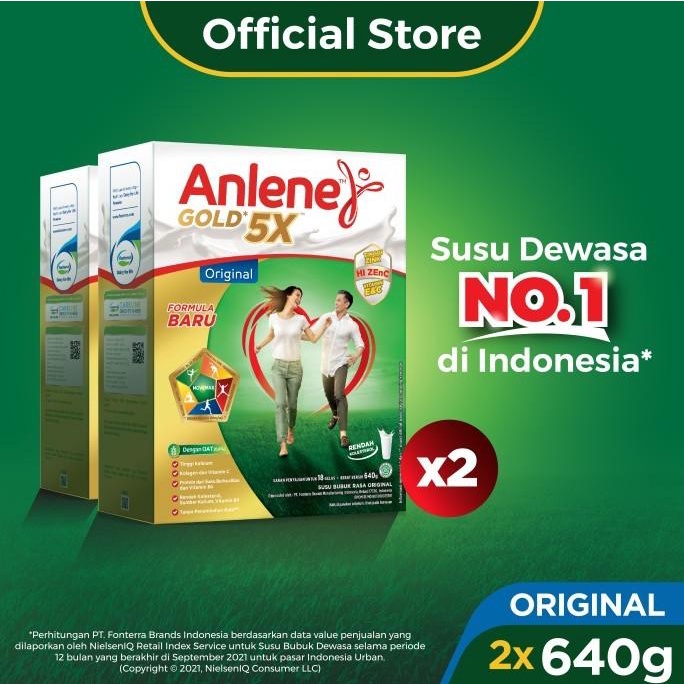 

[ COD ] Anlene Gold 5X Susu Bubuk Original 2x640g-Tulang, Sendi & Otot (PROMO)