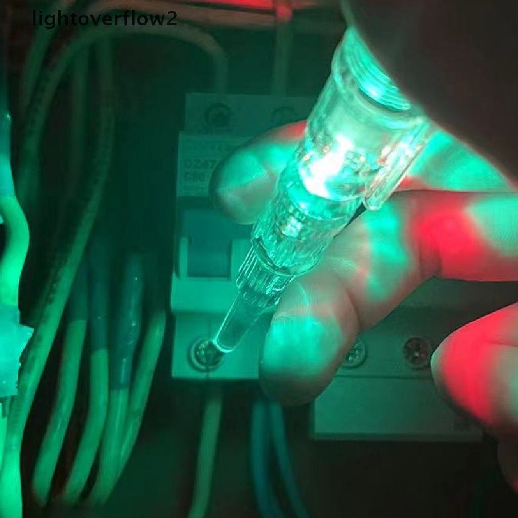 (lightoverflow2) Pena Tester Voltase Listrik 70-250V Tahan Air Dengan Lampu Indikator