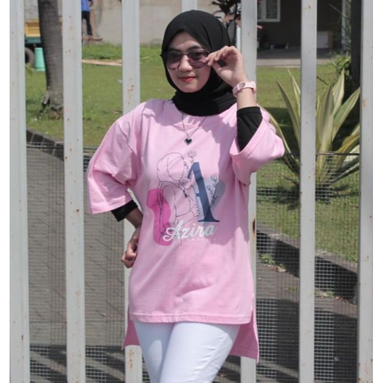 Kaos Oversize Material Cotton Combed 24s Atasan Wanita Pink // anggosae