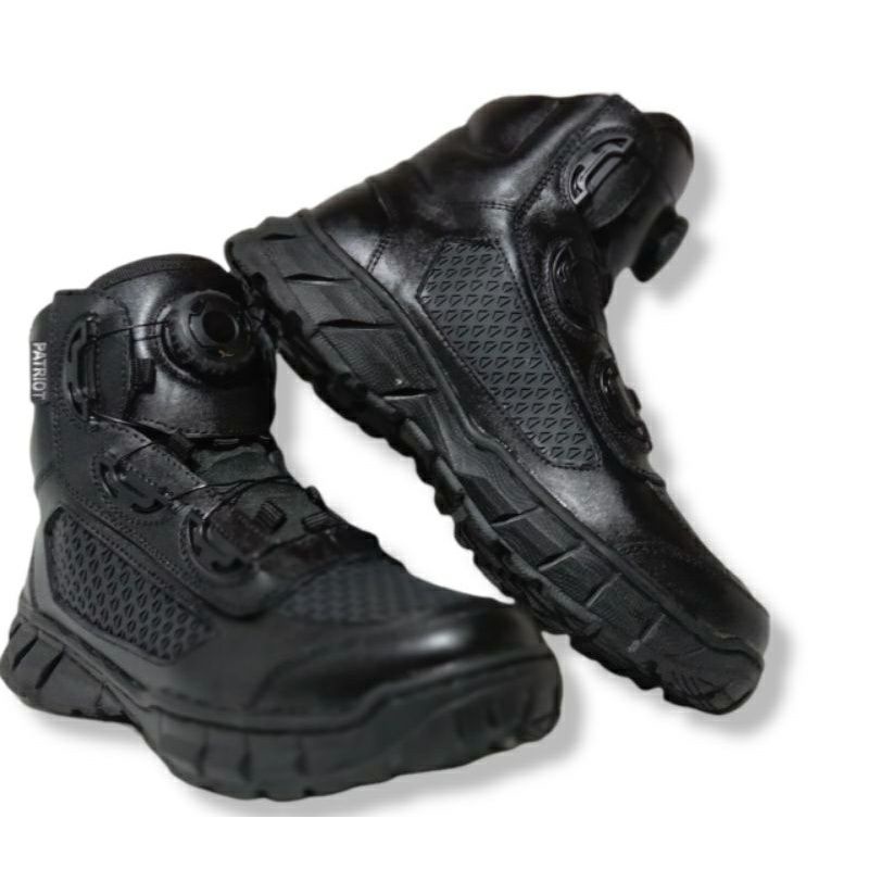 sepatu PDL tali putar tawon kulit sapi asli sol wb anti slip