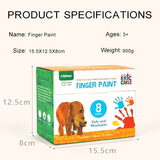 

Mideer X Eric Carle Finger Paint Washable Non Toxic