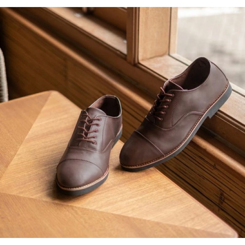 OXPORD X.Eight Big Size 43.48 Sepatu Kerja Pesta pria Ukuran Besar JUMBO Cowok Sepatu Formal Clasic Cowok Original Brown