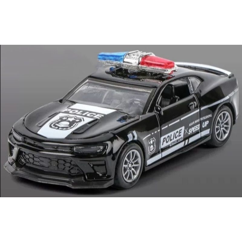 Diecast Mobil Police Miniatur Die-cast Mobil Mobilan Jeep Polisi Metal Alloy