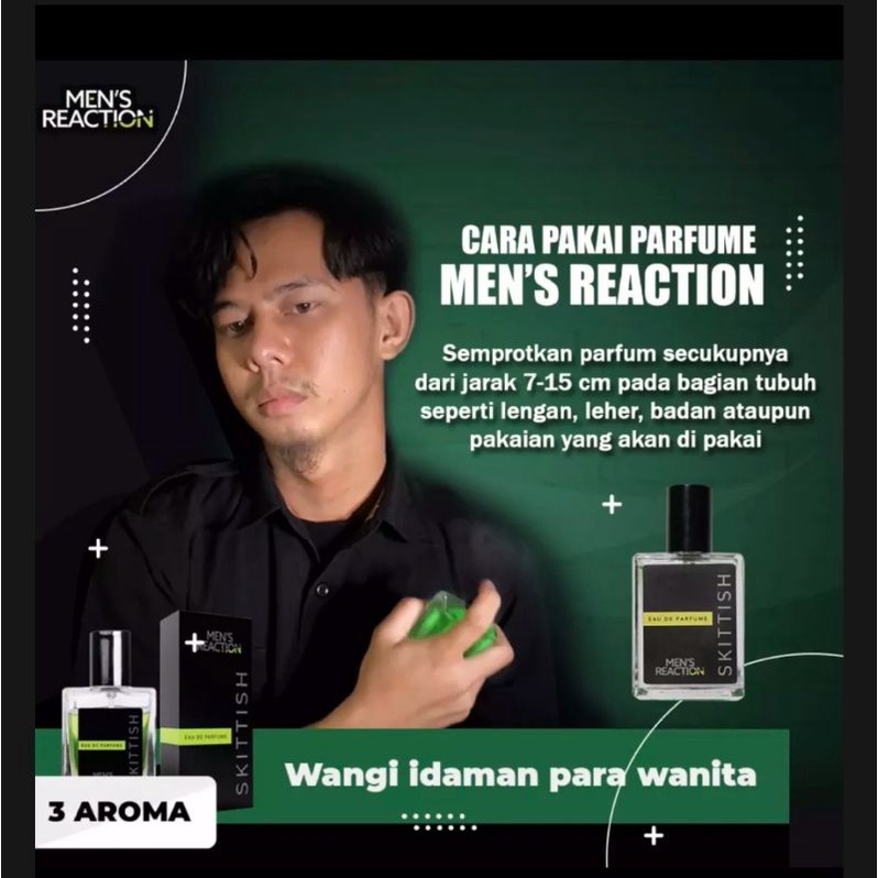 [TERPOPULER] PARFUM MEN'S REACTION SKITTISH PARFUME PRIA DENGAN 3 AROMA SEKALIGUS