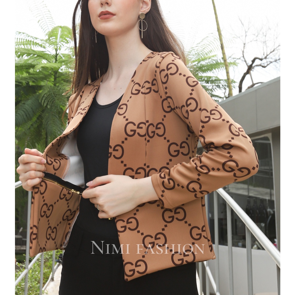 NIMI - Blazer Wanita Scuba Premium Gucci Blazer Wanita Korea Scuba Trendy Jas Wanita