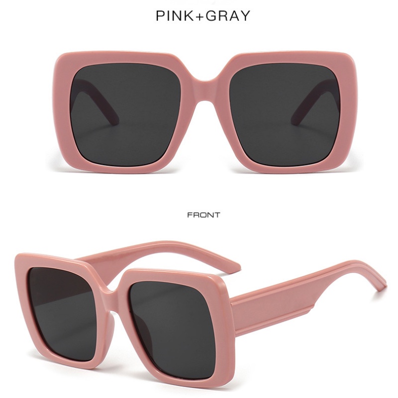 Kacamata Hitam Wanita Model Frame Besar Warna Pink Untuk Outdoor