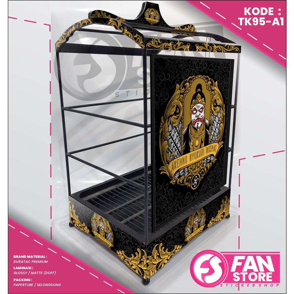 Stiker Decal SANGKAR KOTAK Sangkar EBOD JAYA Sangkar ORIQ JAYA Sangkar  KACER KENARI KODE : TK95
