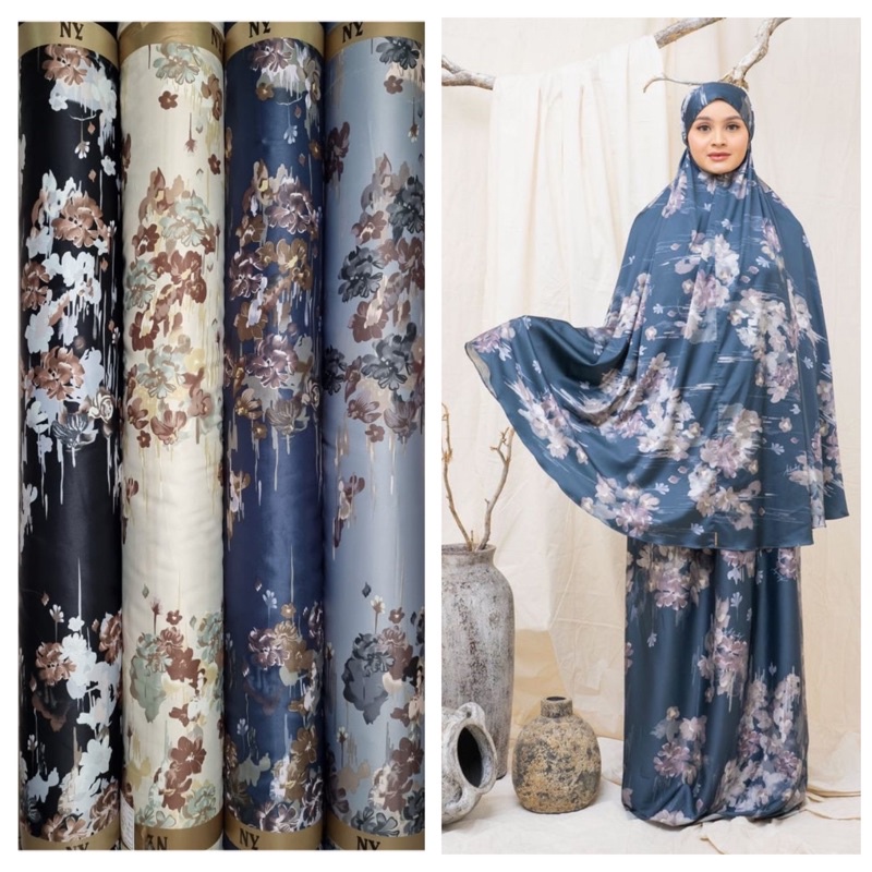 Bahan Kain meteran Diorsilka Nara / bahan gamis sarimbit dan kain mukena / kain silk murah