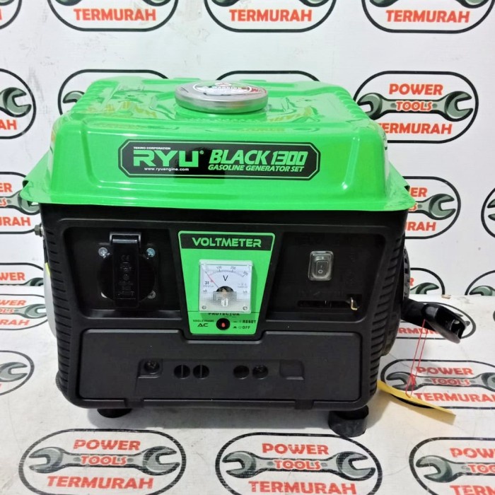 Generator RYU RS 1300 Black 850 Watt 2 Tak Genset Bensin Gasoline