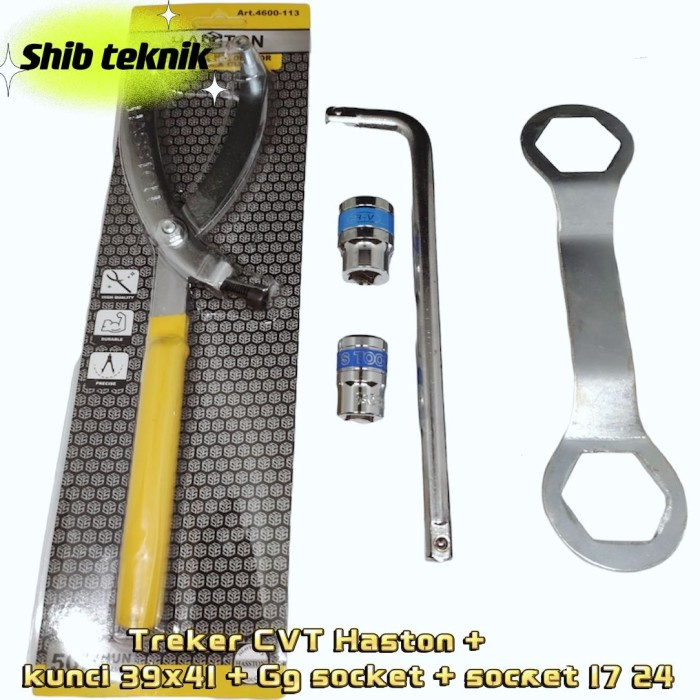 Kunci Treker Cvt + Kunci Kopling 39 41 + Shock 19Mm 22Mm + Gagang Shok