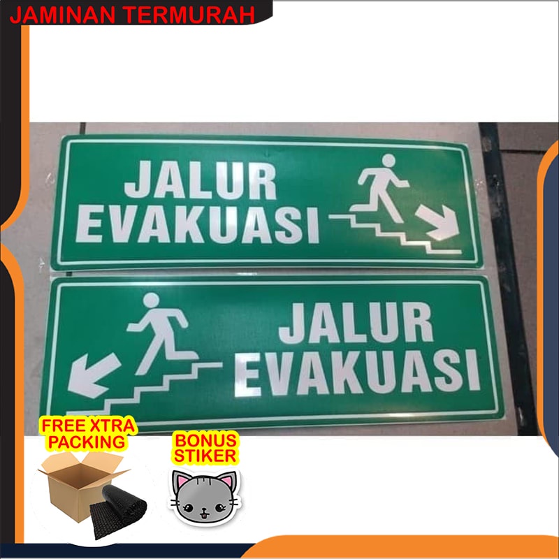 

Grosir akrilik / acrylic sign JALUR EVAKUASI TANGGA 30X10CM STICKER RAMBU K3 Elegan
