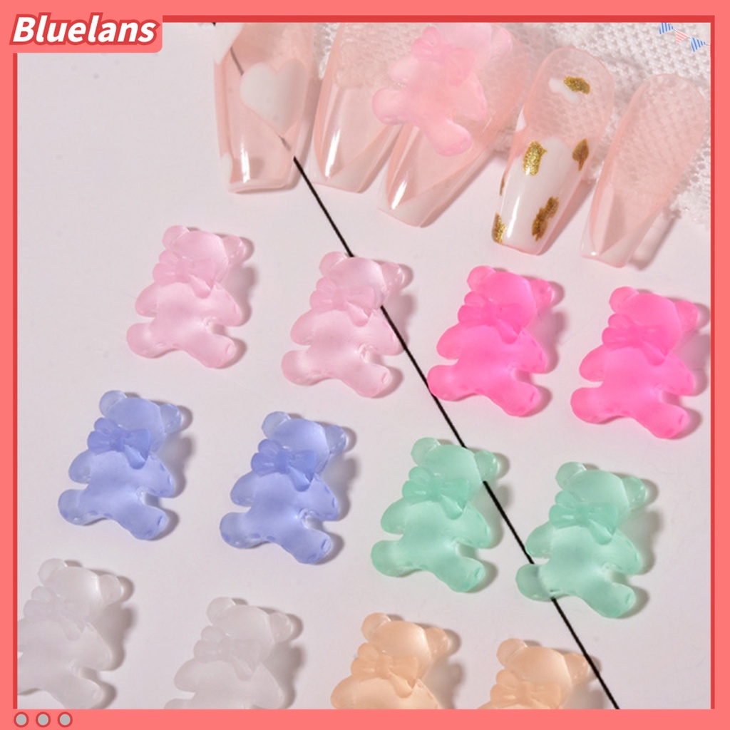 (In Stock) Kacamata Hitam Lensa Warna Warni ♡30pcs / Set Ornamen Kuku UV Gel Bentuk Beruang Untuk Aksesoris Manicure Wanita
