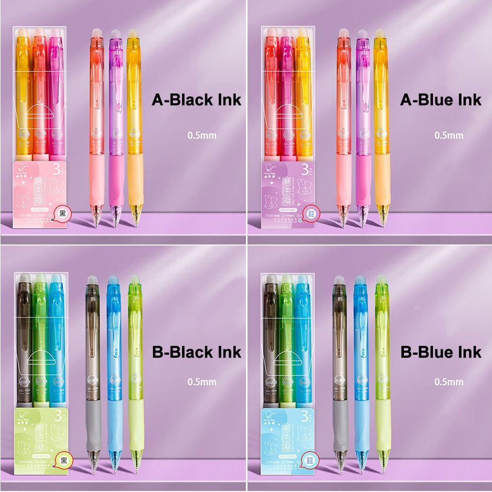 Preva 3PCS/Set Pena Gel Alat Tulis Kartun Press Type Signature Pen