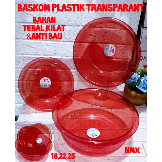 BASKOM PLASTIK TRANSPARAN SET 3PCS