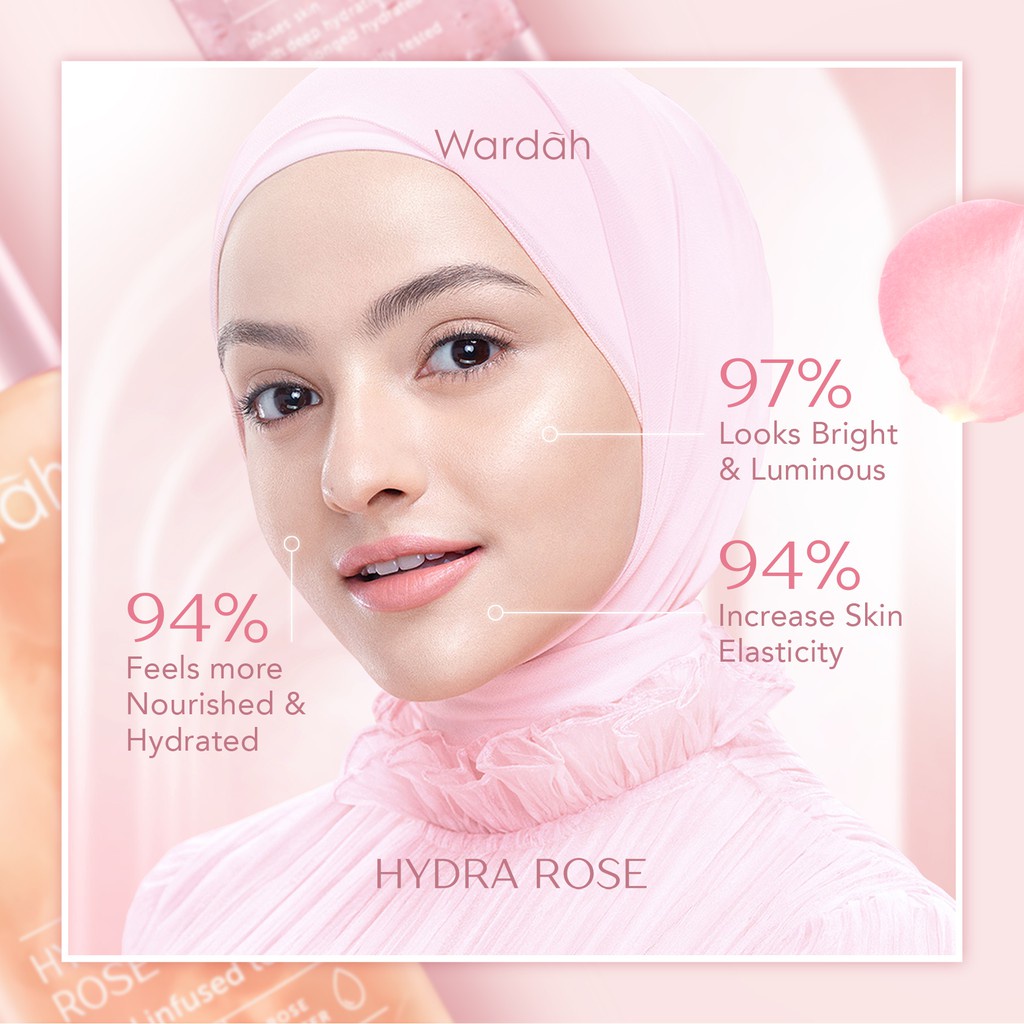 Wardah Hydra Rose Petal Infused Toner 100 ml -Hydrating Toner Kelopak Bunga Mawar Asli dan Air Mawar - GIRLSNEED77 COD