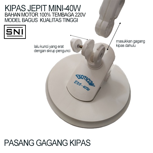 MURAH 40W Mini Fan KIPAS JEPIT MINI/ KIPAS JEPIT DINDING MEJA 5 BALING-BALING Bahan Motor: 100% Tembaga