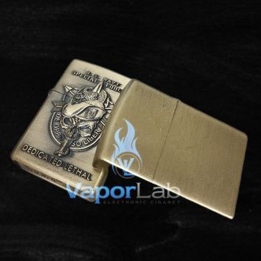 korek api jantai motif TENGKORAK ARMY isi minyak zipo wind proof oil lighter