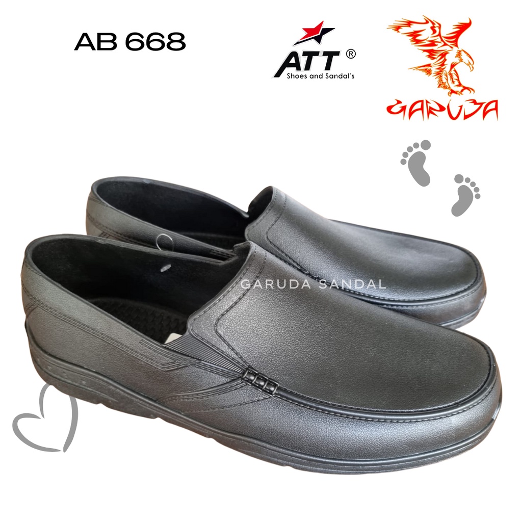 Sepatu Slip On Pria ATT AB 668 Pantofel Karet Anti Air Formal 39-44