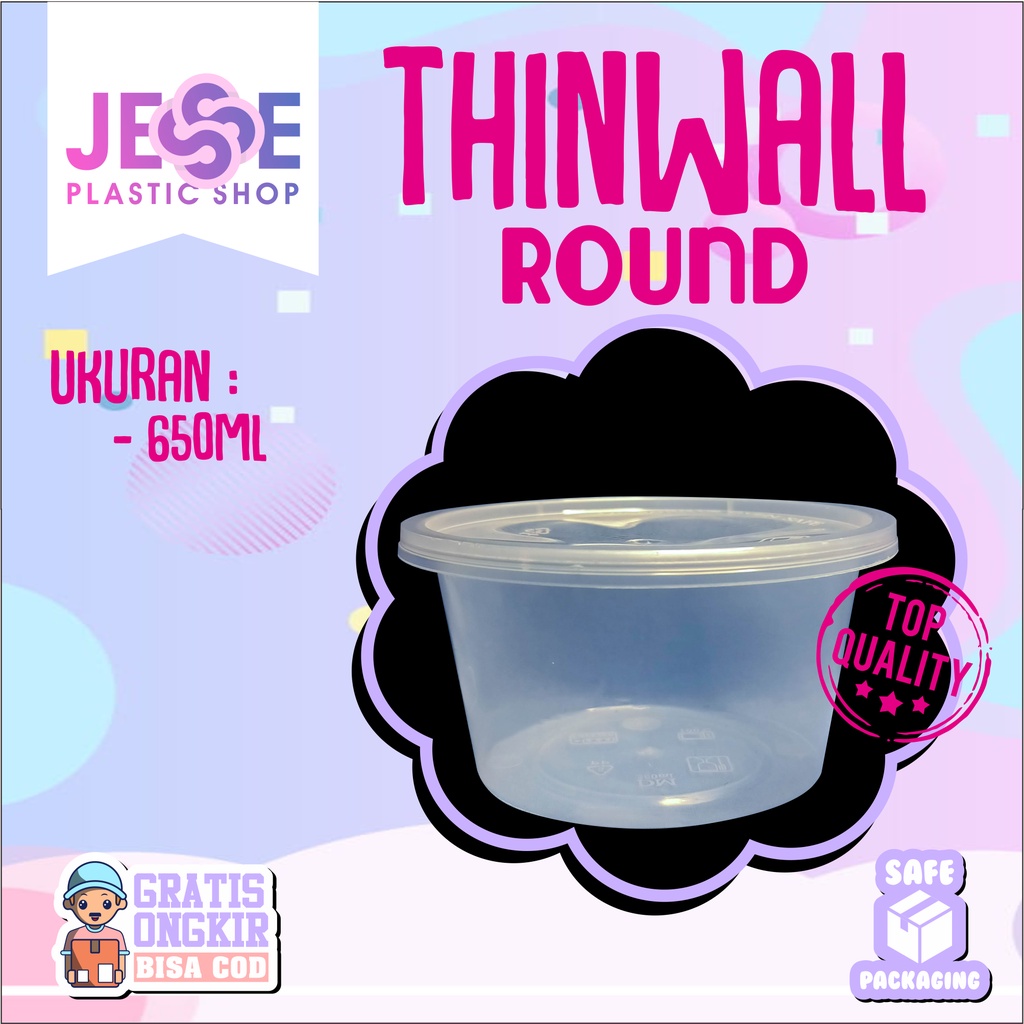 Thinwall/Food Container Round 650ml | Thinwall Bulat | Thinwall DM 650ml | Thinwall R/Mangkok DM 650