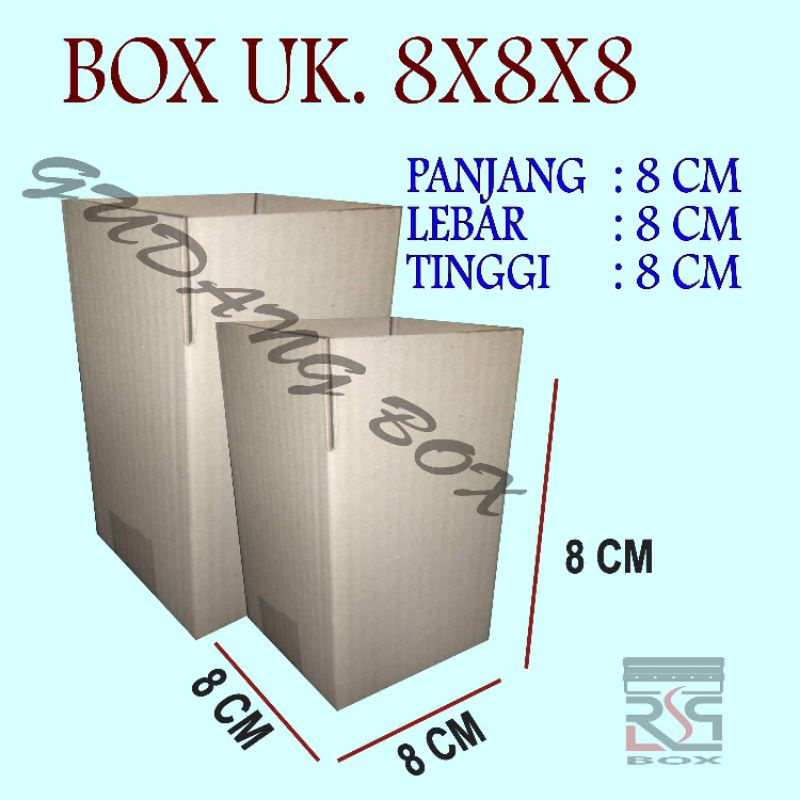 

Kardus packing uk. 8x8x8 cm Box packaging online murah