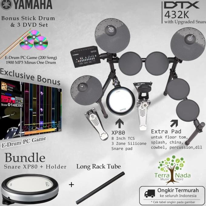 Drum Elektrik Yamaha Dtx432K Upgraded Snare / Dtx432 / Dtx 432 / 432K