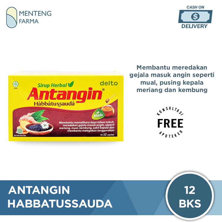 Antangin Habbatussauda 12 Sachet - Sirup Masuk Angin Meriang Mual Pusing