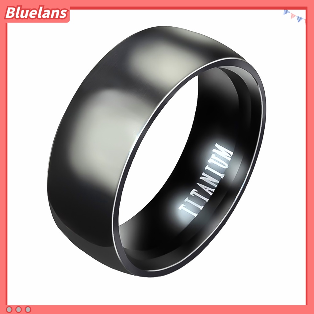 Bluelans Ring Wide Band Creative Titanium Steel Solid Color Jewelry Accessories for Men