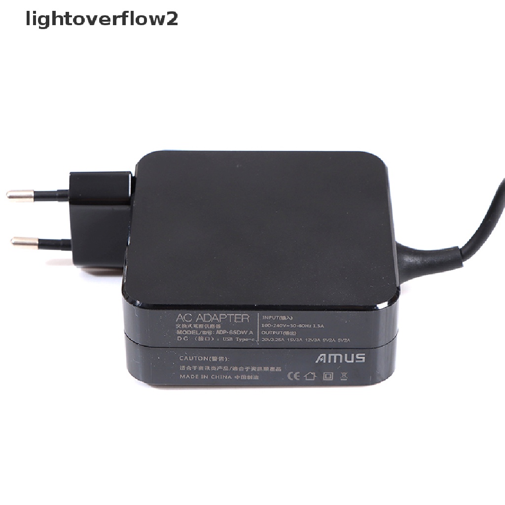 (lightoverflow2) Adapter Power Charger Laptop OEM Tipe C 65W 20V Untuk Lenovo ADLX65CLGC2A