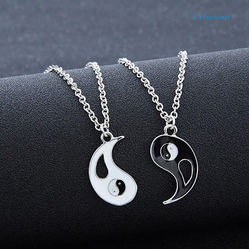 [LSFA] 2pcs/set Sahabat Tai Chi Yin Yang Berongga Liontin Split Matching Kalung