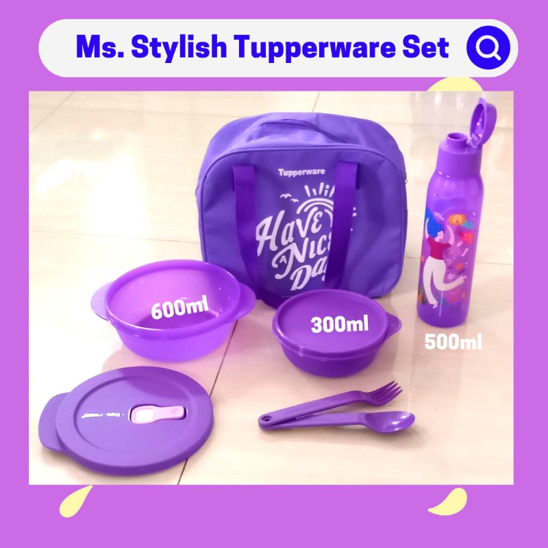 My Stylish Set Tupperware/wadah bekal makan stylish/my sporty/ORI Tupperware