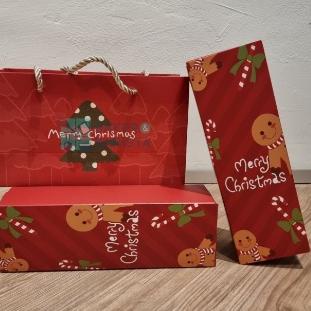 

✨SHOPEE MALL✨ Xmas box ginger + paperbag set xmas cake roll box brownies box kue natal bolu gulung christmas roll cake cookies chocolate candy box hampers goodie bag natal murah