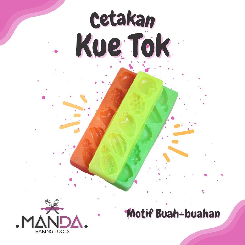 Cetakan kue tok kue ku motif buah motif hewan ikan