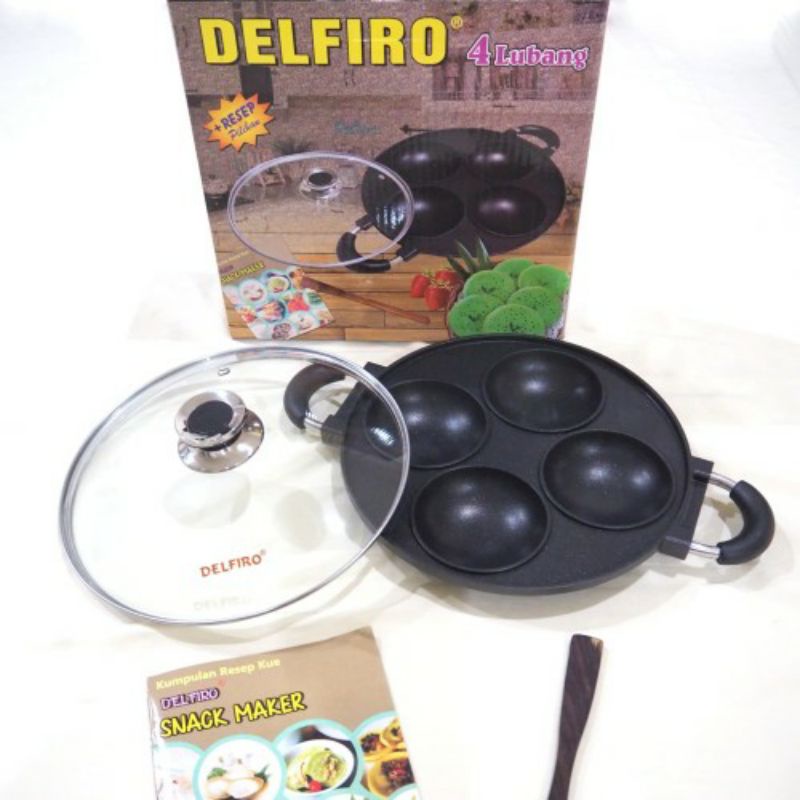 [ ⭐FREE ONGKIR⭐ ] Cetakan kue Teflon Delfiro 4/7/8/12 donat pukis apem bikang lumpur ANTI LENGKET