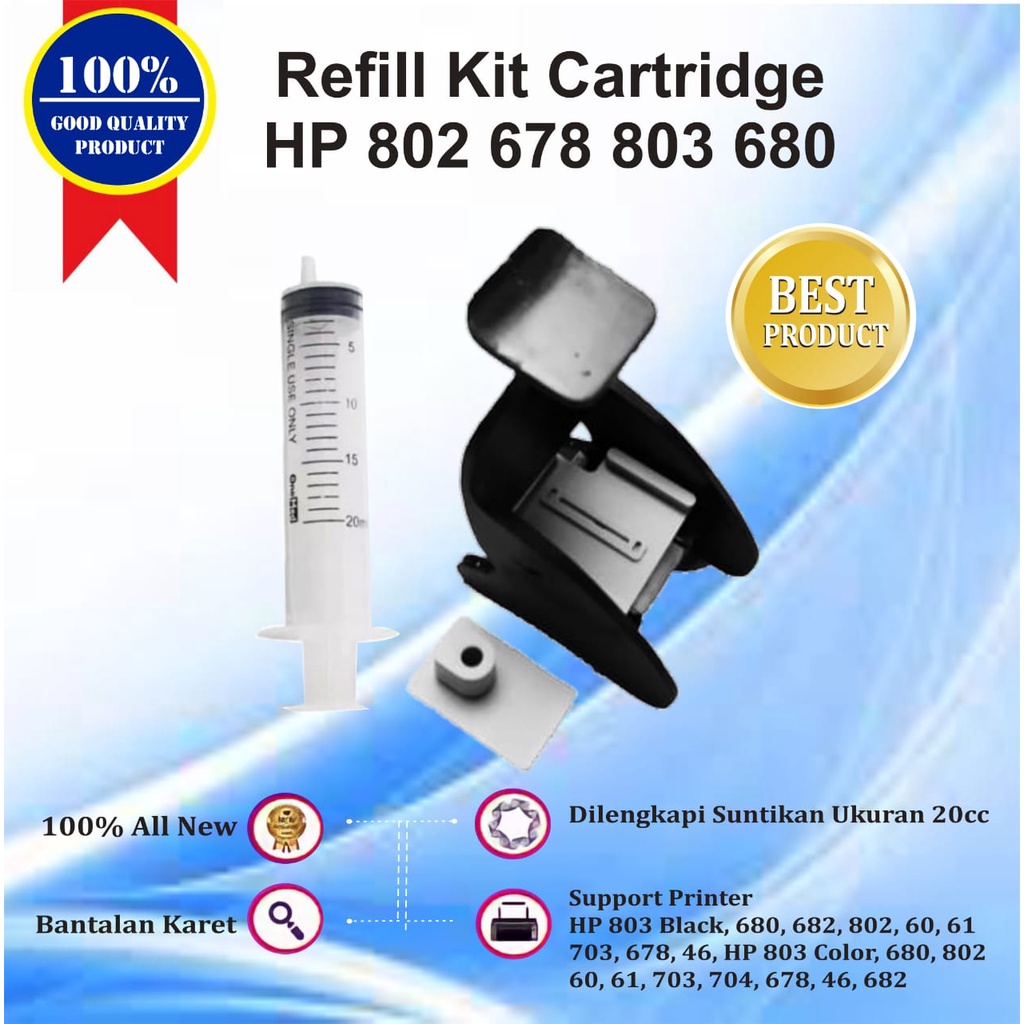 Refill Tool Kit Sedot Tinta Cartridge HP 680 678 682 802 803 46 60 703 704