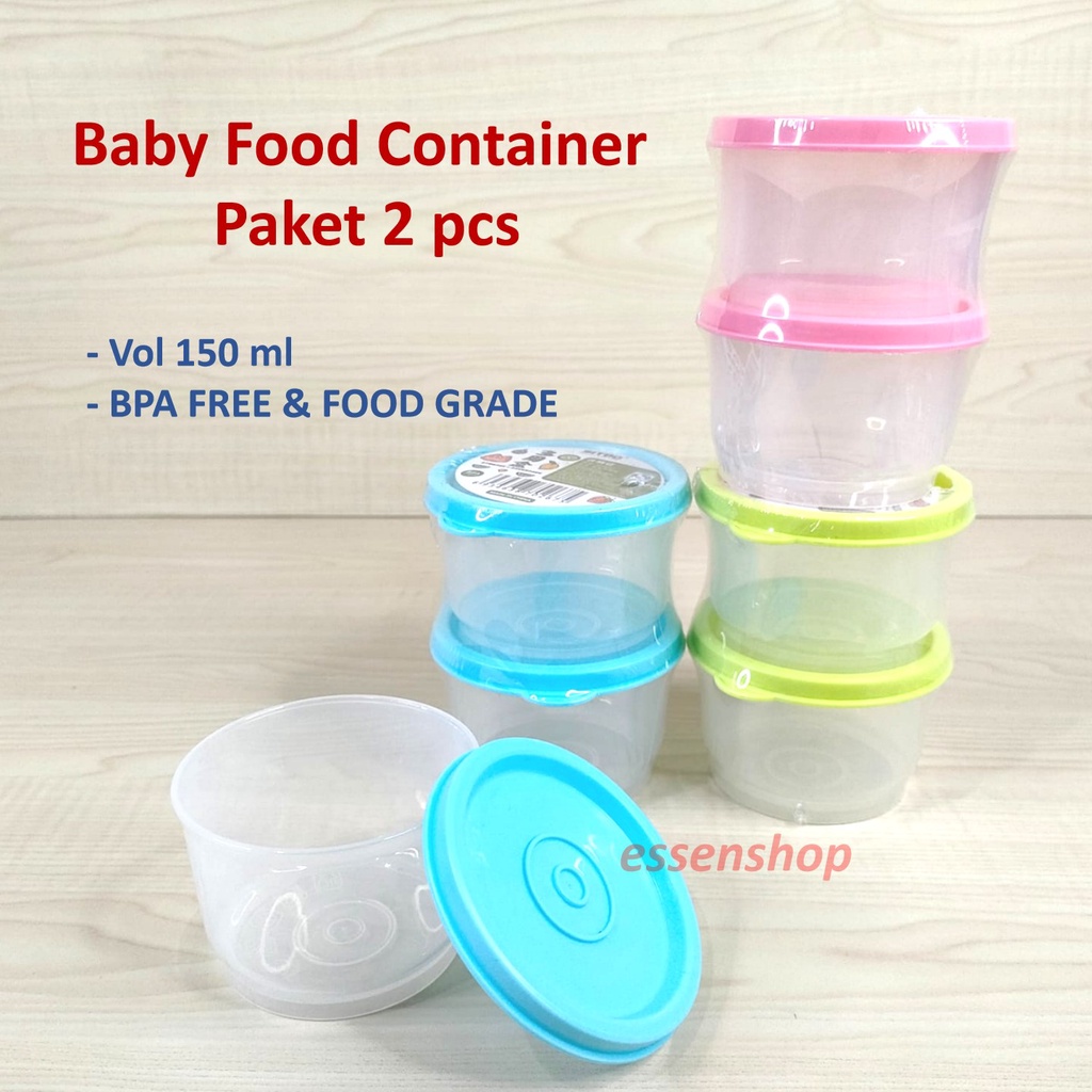 Paket 2 pcs Food Container Tempat Makan mpasi Bayi 150 ml