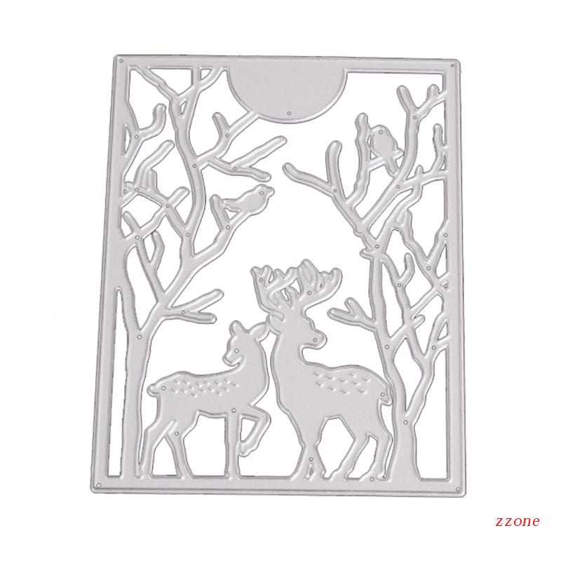 Cetakan Stensil Cutting Dies Motif Rusa Natal Bahan Metal Untuk Scrapbook / Craft Diy