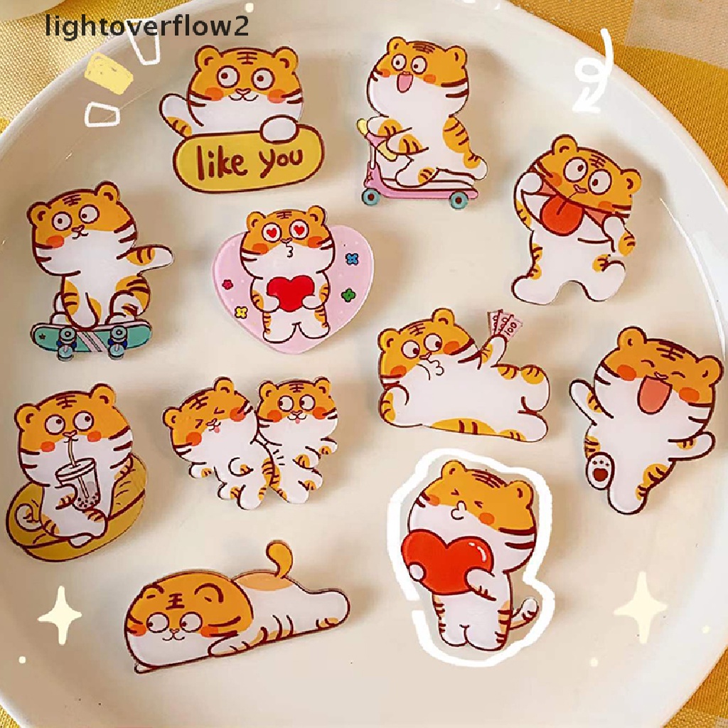 (lightoverflow2) 1pc Bros / Pin Motif Kartun Harimau Bahan Akrilik Untuk Aksesoris Wanita (ID)