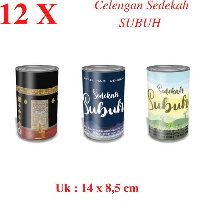 12pcs CELENGAN SEDEKAH SUBUH TABUNGAN SEDEKAH SUBUH KALENG BUKA TUTUP