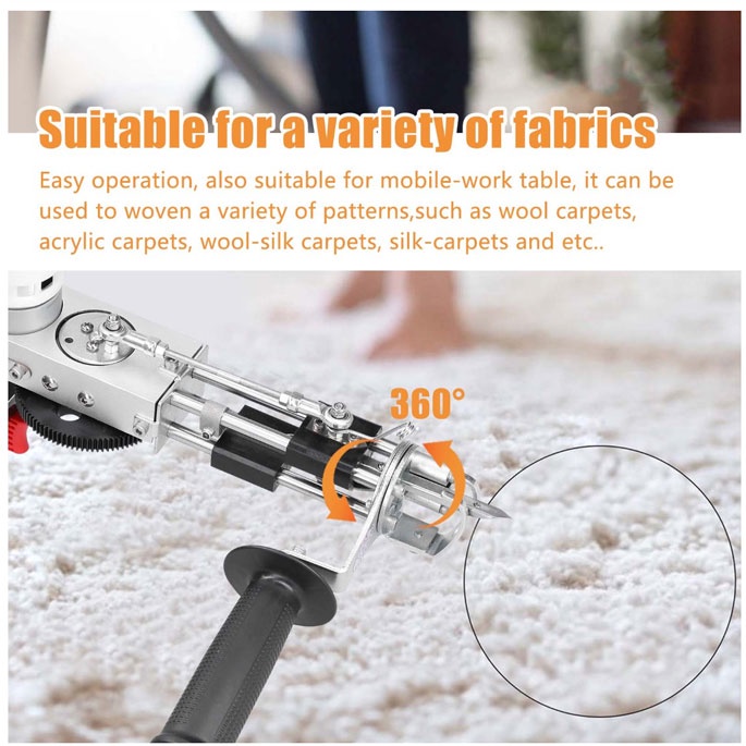 Alat Jahit Karpet Electric Carpet Tufting Weaving Flocking Gun Cut Pile - TD-01 - Silver