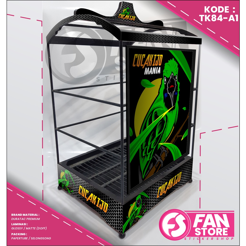 STICKER SANGKAR KOTAK SANGKAR KICAU MANIA - DECAL SANGKAR BURUNG KOTAK CUCAK IJO