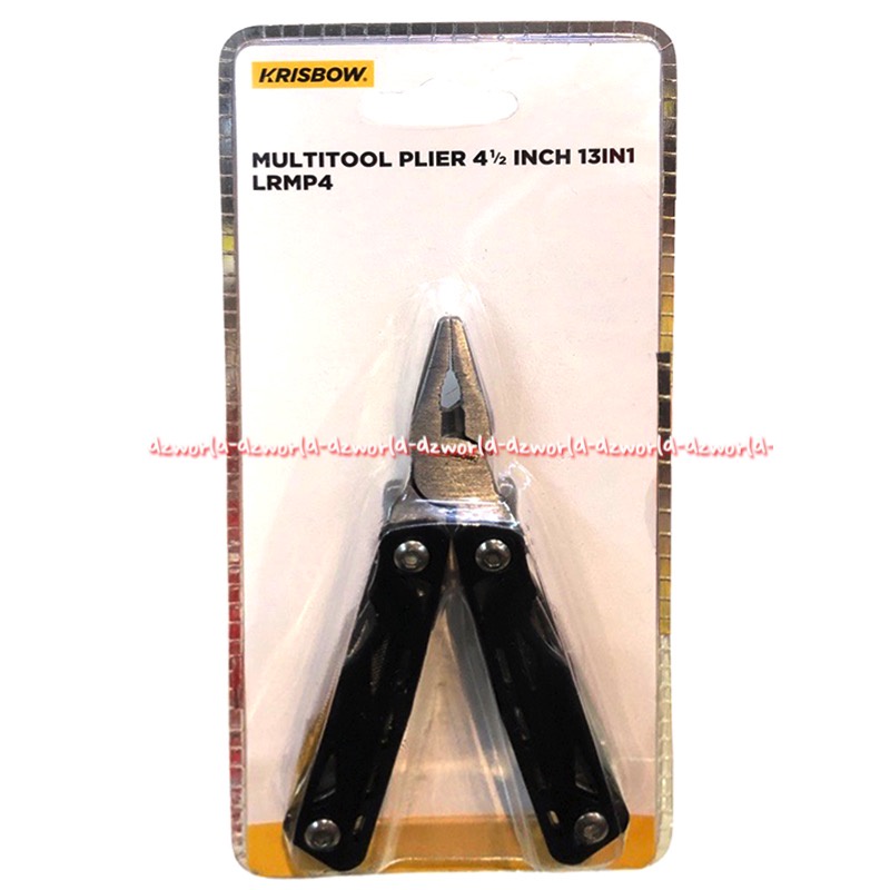 Krisbow Multitool Piller 4inch 13in1 Lrmp4 Peralatan Tang Lipat 1set Pisau Fodable Tang Dan Pisau Da