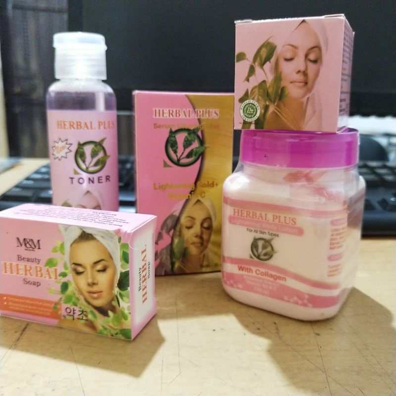 Aschosme Paket Whitening Herbal Plus + Lotion Collagen Whitening 5in1