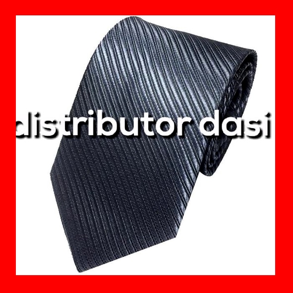 Dasi Pria Abu Tua Motif Salur 3 Inch 8 cm polyester premium ready stock