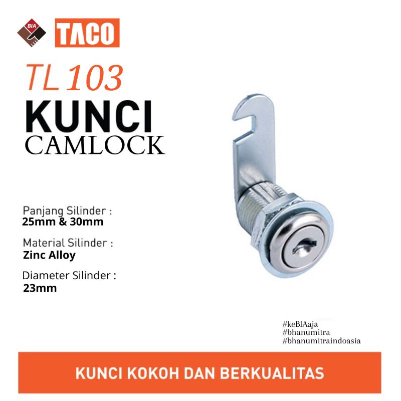 TL 103KUNCI CAMLOK / TL 105KUNCI TEKAN / TL 138KUNCI KERANGKA PADAT